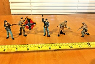 X 5 54mm Civil War Union/confederate Army Figures Painted Plastic Diorama Ready