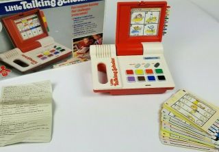 VTech Little Talking Scholar Learning System 1990 W/ 25 Cards & Box, 2