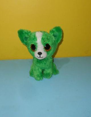 Ty Beanie Boos 6 " Dill The Green Dog Bean Bottom Plush Stuffed Animal
