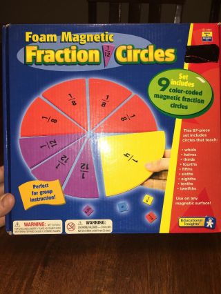 Educational Insights Foam Magnetic Fraction Circles - Home School Homeschool Math