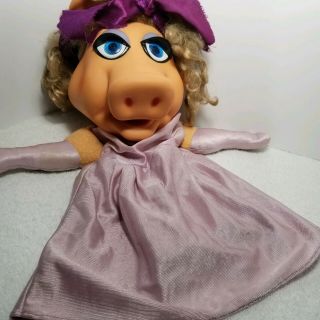 1977 Vintage Fisher Price Miss Piggy Jim Henson Puppet Pink Dress
