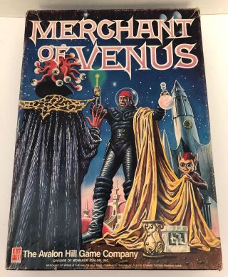 1988 Avalon Hill Merchant Of Venus Science Fiction Trading Board Game Bookcase