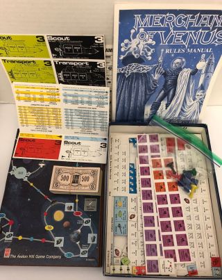 1988 Avalon Hill MERCHANT OF VENUS Science Fiction Trading Board Game Bookcase 2
