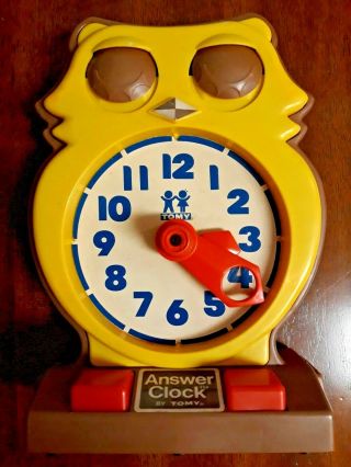 1975 Answer Clock By Tomy Owl Time Teaching Toy