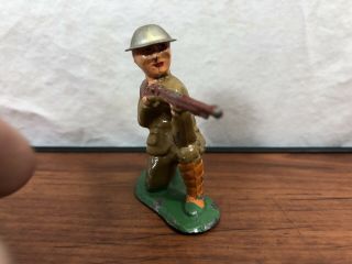 Vintage WWI Doughboy Die - Cast Metal Toy Army Man U.  S.  Soldier Shooting Kneeling 3