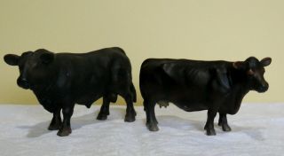 Schleich Farm Animals Black Angus Bull And Cow