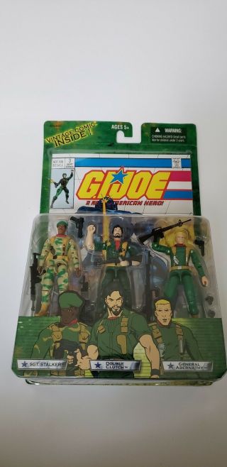 Gi Joe Comic 3 Pack Sgt.  Stalker,  Double Clutch,  General Abernathy Hasbro