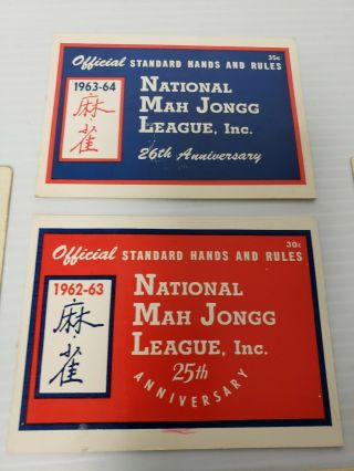 10 National Mah Jongg League Cards 1961 - 62,  1962 - 63,  1963 - 64,  1964 - 65,  1966 - 67 3