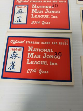 10 National Mah Jongg League Cards 1961 - 62,  1962 - 63,  1963 - 64,  1964 - 65,  1966 - 67 5