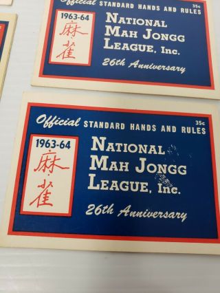 10 National Mah Jongg League Cards 1961 - 62,  1962 - 63,  1963 - 64,  1964 - 65,  1966 - 67 7