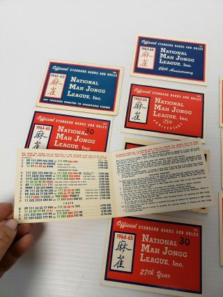 10 National Mah Jongg League Cards 1961 - 62,  1962 - 63,  1963 - 64,  1964 - 65,  1966 - 67 8