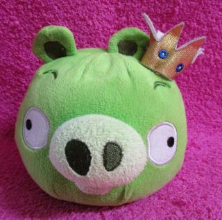 Angry Birds King Pig Crown Green Plush 5 " No Sound