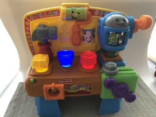 Fisher Price Laugh Learn Learning Workbench Lights Sounds Music Tool Bench