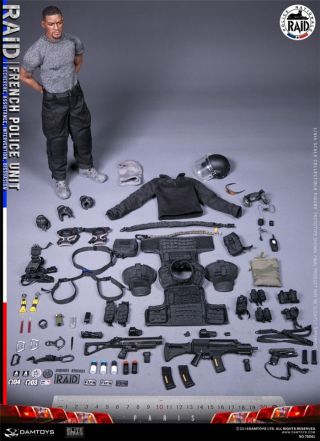 In - Stock 1/6 Scale Damtoys 78061 French Police Unit Raid In Paris Action Figure