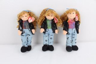 3 Pack Ty Teenie Beanie Boppers Babies Paula Plappertasche 8.  5 " Nwt Stuffed Doll