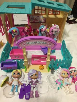 Shopkins Happy Places Stables Dolls With Horses Mostly Complete