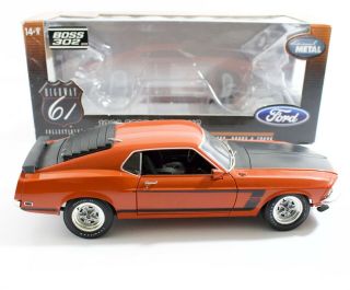 1969 Ford Mustang Boss 302 Orange Highway 61 1:18 Diecast 50728 w/ Box 2