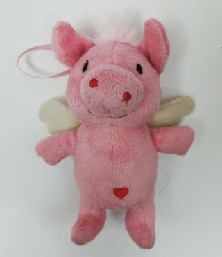 Pink Flying Pig Plush Stuffed Animal Angel Love Pig Keychain