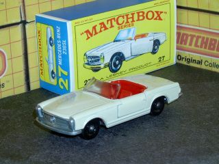 Matchbox Lesney Mercedes Benz 230sl Convertible 27 D1 Cream Sc2 Vnm Crafted Box