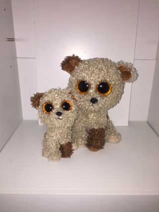 Ty Beanie Boos Dog Named Rootbeer Set Of 2 One Medium One Small