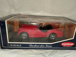 Kyosho 1/18 Triumph Tr3a Die Cast Model Car Red W/ Box