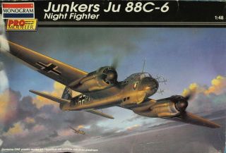 Pro Modeler Monogram 1:48 Junkers Ju 88 C - 6 Night Fighter Plastic Kit 85 - 5970u