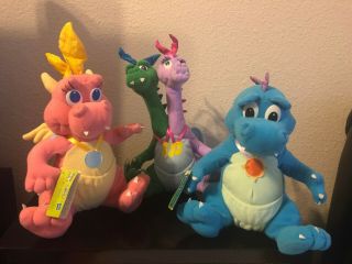 1999 Dragon Tales Cassie,  Ord,  Zac And Wheezie Set Of 3 Playskool With Tags