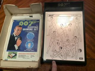 Vintage 1966 James Bond Secret Agent 007 Electric Drawing Set With Sean Connery