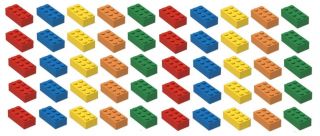 ☀️new Lego 2x4 Bricks,  50 Count,  5 Assorted Colors Red Orange Yellow Blue Green