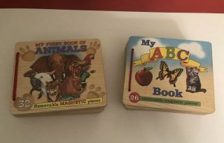 Two Melissa & Doug Magnetic Wooden Puzzle Books