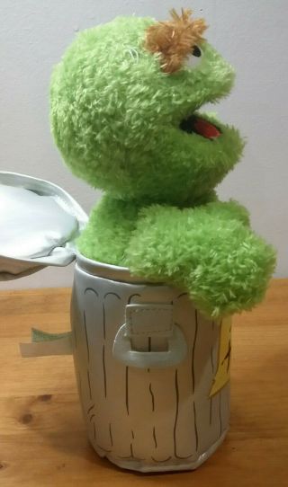 Oscar the Grouch I Love Trash Sesame Street Place Green Plush Doll In Can 9 in 2