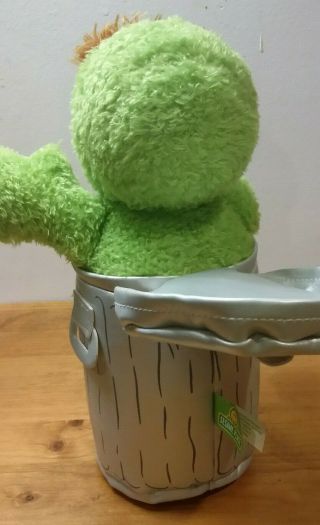 Oscar the Grouch I Love Trash Sesame Street Place Green Plush Doll In Can 9 in 3