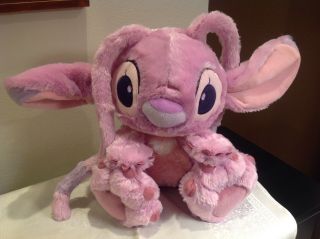Disney Store Lilo And Stitch Plush 10 " Angel Alien Stuffed Pinks