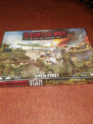 Open Fire Starter Set Flames Of War Wwii Miniatures Game W/extra Box Of Riflemen