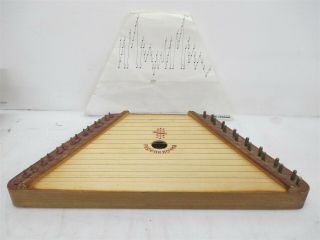 Nepenenoyka 15 String Vintage Lap Harp Wood Educational Instrument W Song Sheets