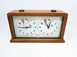 Philos Insa Chess Clock Timer Mechanical In Wood Case