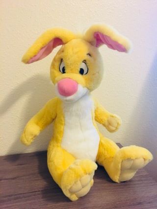 Winnie The Pooh Rabbit Plush 14” Vintage Walt Disney Co.  Yellow