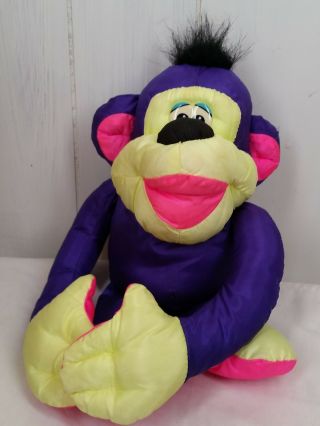 Vtg Puffalump Purple Plush Monkey Fisher Price Stuffed Animal 11 " Chattering 94