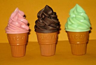 Realistic Mini Ice Cream Cones 3 Pc Fun Food Authentic Mtc Fake Play Food Props