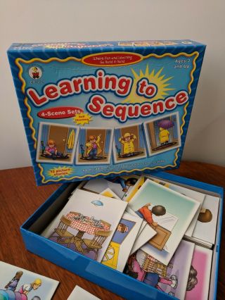 Learning To Sequence 4 Scene Educational Board Game,  Carson - Dellosa