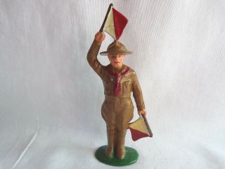 Vintage Barclay Diecast Military Toy Soldier With Flags