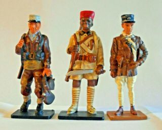 Del Prado Men At War 3 X Toy Soldiers Ww2 French Army African Colonies Soldiers