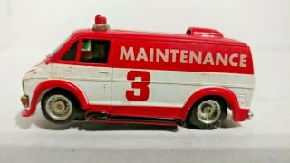 Vintage Tyco Ho Scale Red & White Dodge 3 Maintenance Van Slot Truck