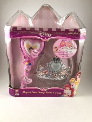 Disney Princess Magical Color Change Wand & Tiara Dress Up Set Talking Wand
