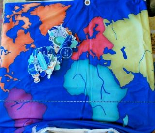 Discovery Kids Cloth World Wall Map Felt Marker Geography Homeschool Educational