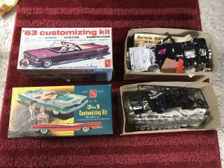 Four Vintage Amt 3 In 1 Customizing Car Model Kits Stock Custom Competition