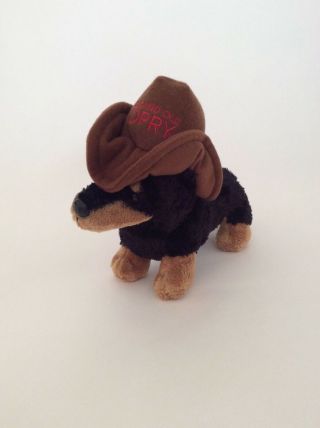Aurora Grand Ole Opry Black Brown Puppy Dog W/ Cowboy Hat 8 " Small Plush