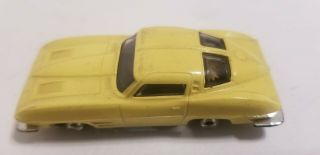 Aurora Tjet ' 63 Corvette Sting Ray HO Slot Car.  Yellow. 4