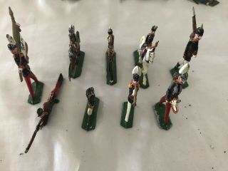 Italian Military Drom 1800’s Metal Toy Soldiers 9 Flats Vintage
