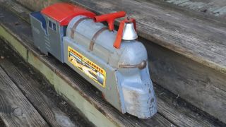 Vintage Marx Lighting Express 3000 Ride On Locomotive Train Pressed Steel 1950 ' s 3